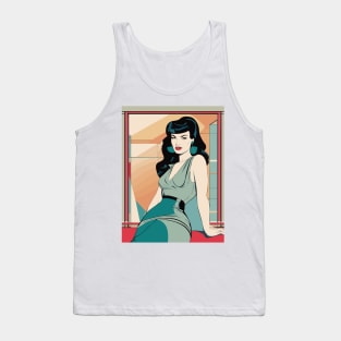 Glamour Seat Bettie Page Retro Art Deco Tank Top